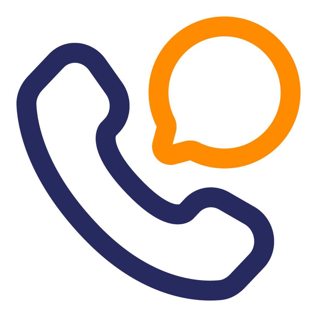 Icon of a phone chat bubble